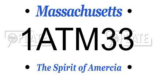 1ATM33 Massachusetts License Plate