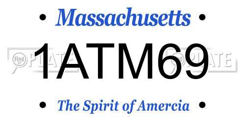 1ATM69 Massachusetts License Plate