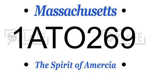 1ATO269 Massachusetts License Plate