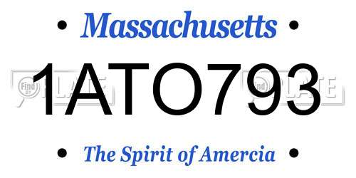 1ATO793 Massachusetts License Plate