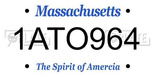 1ATO964 Massachusetts License Plate