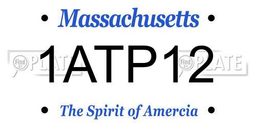 1ATP12 Massachusetts License Plate