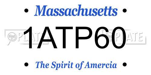 1ATP60 Massachusetts License Plate