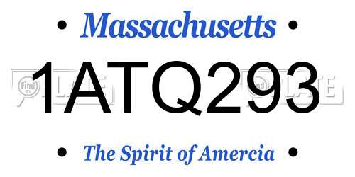 1ATQ293 Massachusetts License Plate