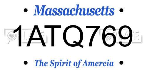 1ATQ769 Massachusetts License Plate