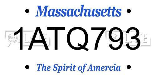 1ATQ793 Massachusetts License Plate