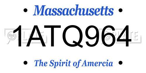 1ATQ964 Massachusetts License Plate