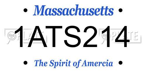 1ATS214 Massachusetts License Plate