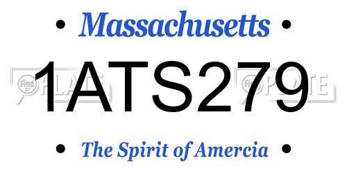 1ATS279 Massachusetts License Plate
