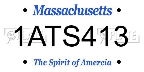 1ATS413 Massachusetts License Plate