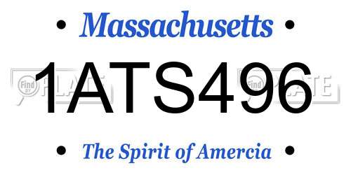 1ATS496 Massachusetts License Plate
