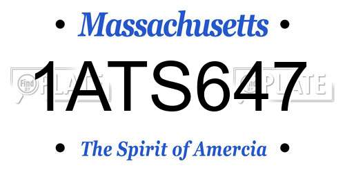 1ATS647 Massachusetts License Plate