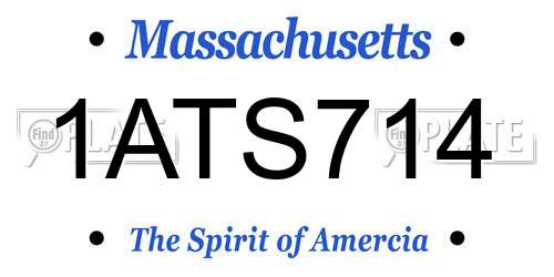 1ATS714 Massachusetts License Plate