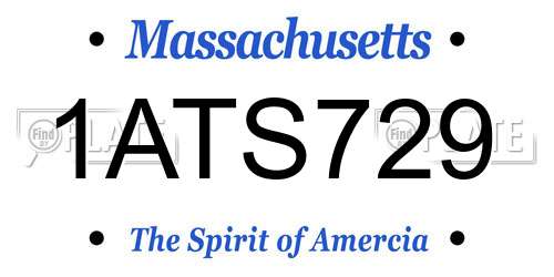 1ATS729 Massachusetts License Plate