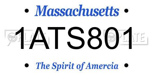 1ATS801 Massachusetts License Plate