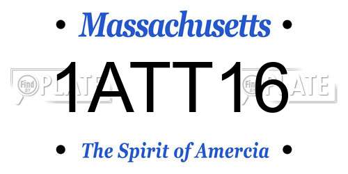 1ATT16 Massachusetts License Plate