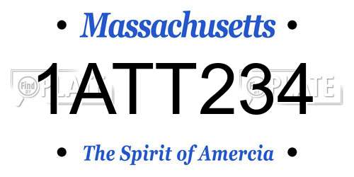 1ATT234 Massachusetts License Plate