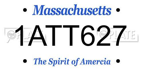 1ATT627 Massachusetts License Plate