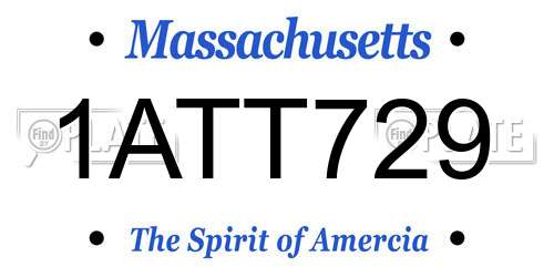 1ATT729 Massachusetts License Plate