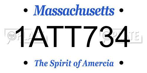 1ATT734 Massachusetts License Plate