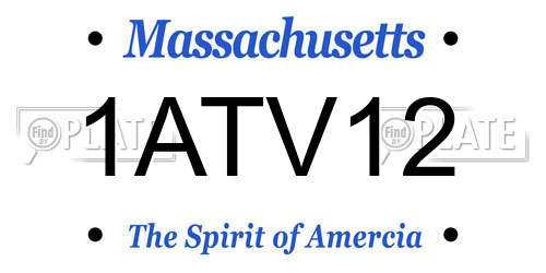 1ATV12 Massachusetts License Plate
