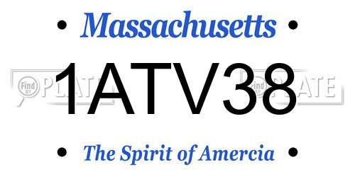 1ATV38 Massachusetts License Plate