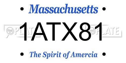 1ATX81 Massachusetts License Plate