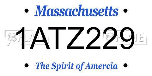1ATZ229 Massachusetts License Plate