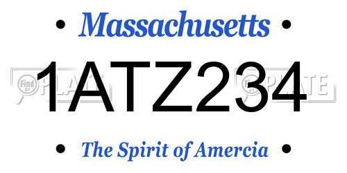 1ATZ234 Massachusetts License Plate