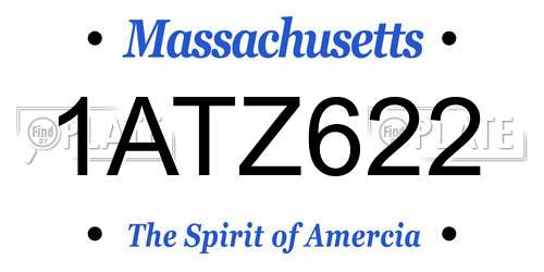 1ATZ622 Massachusetts License Plate