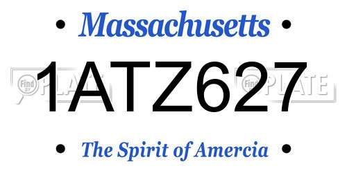1ATZ627 Massachusetts License Plate