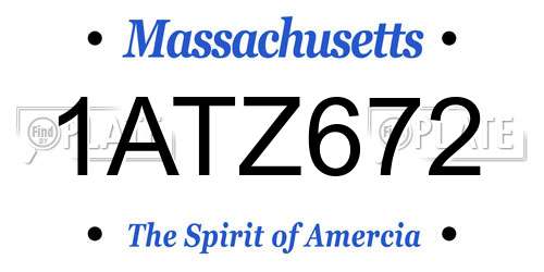 1ATZ672 Massachusetts License Plate