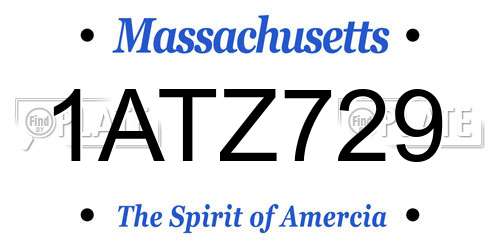 1ATZ729 Massachusetts License Plate