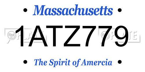 1ATZ779 Massachusetts License Plate