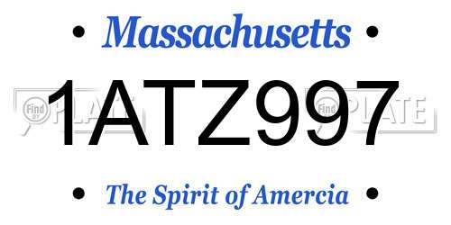 1ATZ997 Massachusetts License Plate