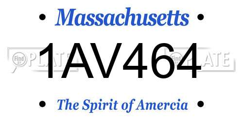 1AV464 Massachusetts License Plate