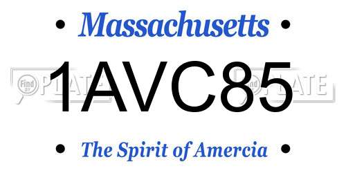 1AVC85 Massachusetts License Plate