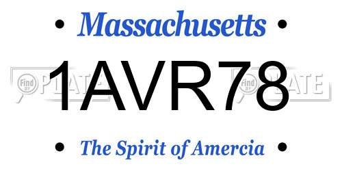 1AVR78 Massachusetts License Plate