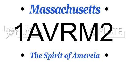 1AVRM2 Massachusetts License Plate
