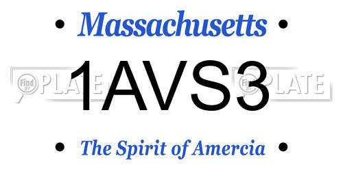 1AVS3 Massachusetts License Plate