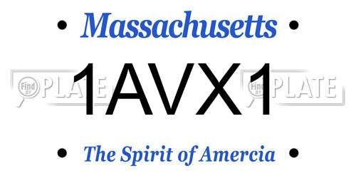 1AVX1 Massachusetts License Plate
