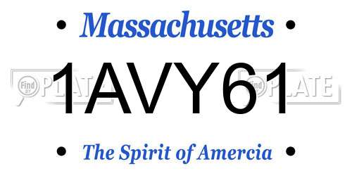 1AVY61 Massachusetts License Plate