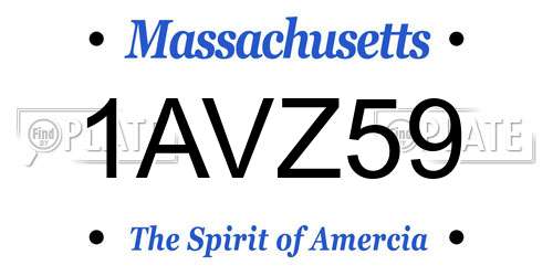 1AVZ59 Massachusetts License Plate