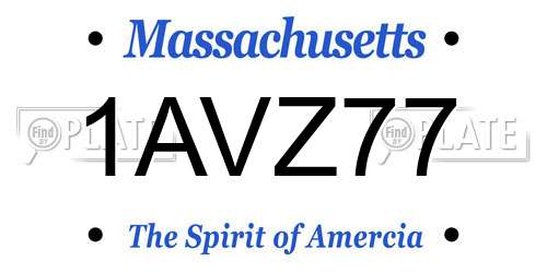 1AVZ77 Massachusetts License Plate