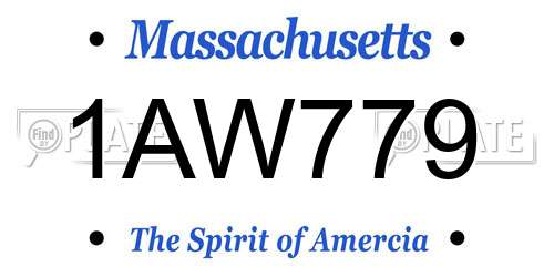1AW779 Massachusetts License Plate