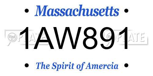 1AW891 Massachusetts License Plate
