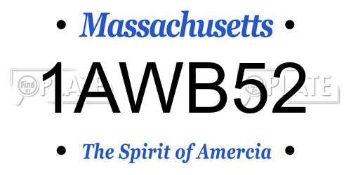 1AWB52 Massachusetts License Plate
