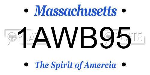 1AWB95 Massachusetts License Plate