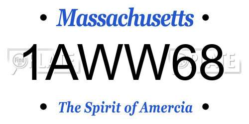 1AWW68 Massachusetts License Plate