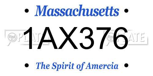 1AX376 Massachusetts License Plate